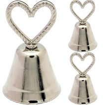 라이프스윗 크리스마스 징글벨 스탠드 메모 클립 데스크 장식품 하트 3p, 실버