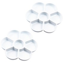 수코 플라워 미술용 팔레트 화이트 17cm SC-13, 7칸, 2개