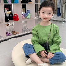 여아용 벌룬 주름 블라우스 CCV59GBL574