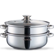 바이마르 엔틱 스테인레스 2단 인덕션 찜솥, 1개, 28cm