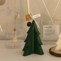 F5NATURE 크리스마스 오브제 트리캔들 딥그린 L, 넘버5, 1개