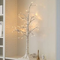 대한 LED 자작나무 크리스마스 트리 장식 인테리어 모형 무드등 90cm + 스커트 S 세트 DHTR-LED, 화이트