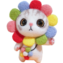 후니마켓 DIY 펠트 세트 고양이 105무지개 차량용2, 혼합색상, 1세트