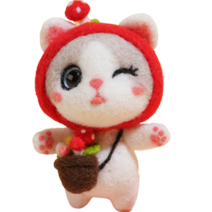 후니마켓 DIY 펠트 세트 고양이 43버섯, 혼합색상, 1세트