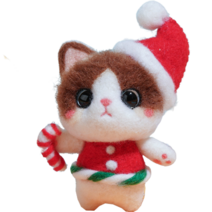 후니마켓 DIY 펠트 세트 고양이 16크리스마스 차량용1, 혼합색상, 1세트