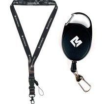 마스터베이스 리버시블 랜야드 + 오토 릴홀더 세트, 카모그레이(랜야드), 블랙(릴홀더)