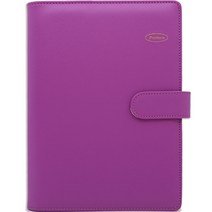 세컨드맨션 레인보우 커버 가죽 PU 바인더 6공 A5, PURPLE, 1개