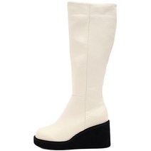 문힐 라운드 통굽 플랫폼 기모 롱부츠 8cm