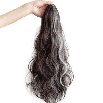 하이유니 브릿지 히피펌 숏 포니테일 가발 40cm, 다크브라운, 1개