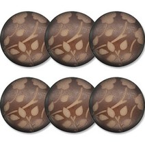 고급 큐빅 가디건 코트 단추 30mm, 꽃2(브라운), 6개