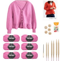 야나 스마트 플레어 가디건 뜨개질, 803, 1세트