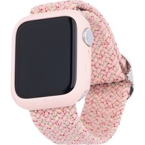 케이안 브레이드 솔로 루프 니트 밴드 스마트워치 스트랩 44mm, 체리블라썸