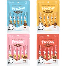 프레셔스펫 고양이 프레셔스 츄롤 참치 50g + 치킨 50g + 치즈 50g + 연어 50g 세트, 1세트, 참치맛, 치킨맛, 치즈맛, 연어맛