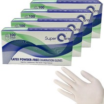 진료용 장갑 100p, 중(M), 4개, 아이보리
