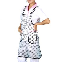 유폼 우레탄 도트 패턴 방수 파이핑 앞치마 소, 1개, 투명
