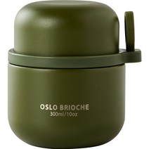 오슬로 브리오슈 스테인리스 스틸 316 보온 도시락 푸드자, 300ml, 딥그린