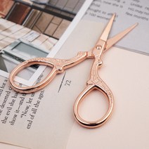 아트조이 DIY 펠트 펀치니들 겸용 엔틱 자수 가위 9.1cm, 로즈골드, 1개
