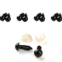 나사형 인형눈 단추 6mm 10p, 10개, 블랙