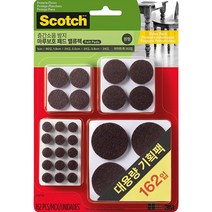 3M 스카치 방지 마루보호 패드 대용량 기획팩 브라운 162P, 1세트