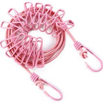 다미샵 캠핑 빨래 집게 걸이 일체형, 1개, 핑크