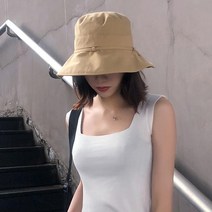 온메이커 여성용 햇빛차단 리본 버킷햇