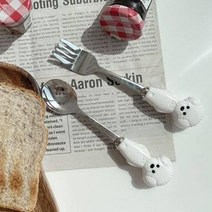 삼미 더 비숑 커트러리 세트 화이트, 티스푼 2p + 티포크 2p, 1세트