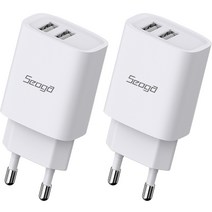 서가 2포트 듀얼 아답터 USB 멀티충전기, 화이트, 2개
