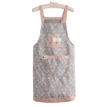 씨오브비 가정용 코튼 러블리 플라워 앞치마, 블루레빗, 1개