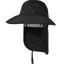 소니오 차양 케이프 통기성 야외 낚시 모자, 01 블랙