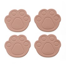 에이드엘 발바닥 실리콘 컵받침 4p, 브릭레드