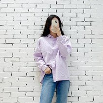 핫핑 여성용 스윗데이 루즈핏 코튼 셔츠