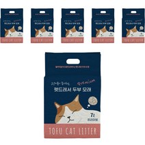 펫드레서 고양이 두부모래 프리미엄 1.5mm, 7L, 6개, 무향