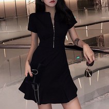 캐치 반집업 미니 원피스