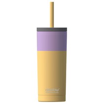 아소부 스텐 보온보냉 빨대 텀블러 시피 파스텔 슈퍼브 시피, 파스텔 옐로우, 600ml