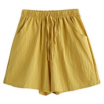 여신 여성용 린넨 밴딩 숏 반바지