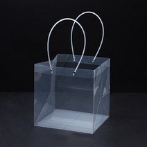 미화부장 PVC 비닐 꽃다발 화분 식물 선물 케잌 케이크 포장 투명 긴 대형 쇼핑백 08 사각 특대, 10개