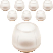 체어서퍼 층간소음 바닥긁힘 방지 펠트 원형 사각다리용 의자 발커버 L, 투명, 8개