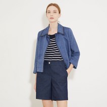 여성용 배색포인트 린넨 크롭 자켓 VOPFU3M3211