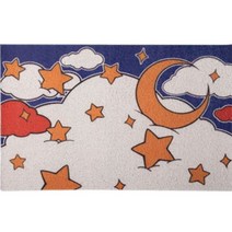 양드레 미끄럼방지 현관 코일매트 60 x 90 cm, 달과별, 1개