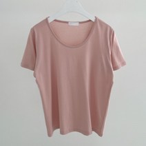 더보느 여성용 틴 모달 U넥 기본 반팔 티셔츠