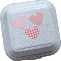 티나피크닉 도시락 소풍 간식 크라프트 펄프 상자 15p + 하트 스티커 오렌지 3종 x 50p 세트, 1세트