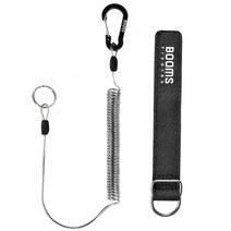 붐스피싱 T01 로드스트랩+카라비너 스프링줄 BFFAT01K0001, 블랙, 1세트