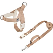 멍템 팔레트 하네스 + 핸즈프리 리드줄 세트, 파스텔 베이지