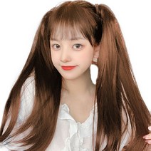 가발위드 양갈래 끈 포니테일 2p 세트, 골드브라운, 1세트
