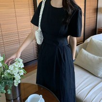 페이퍼먼츠 타이보우 다트 라운드 넥 미디 원피스 05371