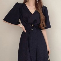 비비에모 라이틀 케이프 소매 벨트 원피스 03726