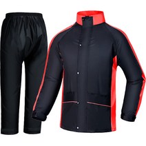 앤티스 오토바이 방수 우비 상하의 세트, 레드