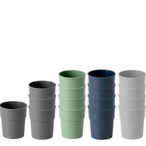 주방선생 The 단단한 캠핑 컵 4종 x 4p 세트, 딥그레이, 라이트그레이, 포레스트 그린, 네이비, 1세트