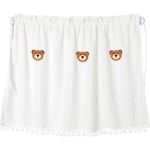 지앤와이 차량용 흡착 하얀 폼폼 햇빛가리개, 곰3, 1개
