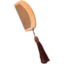 동양풍 복숭아 나무 빗, 브라운, 1개